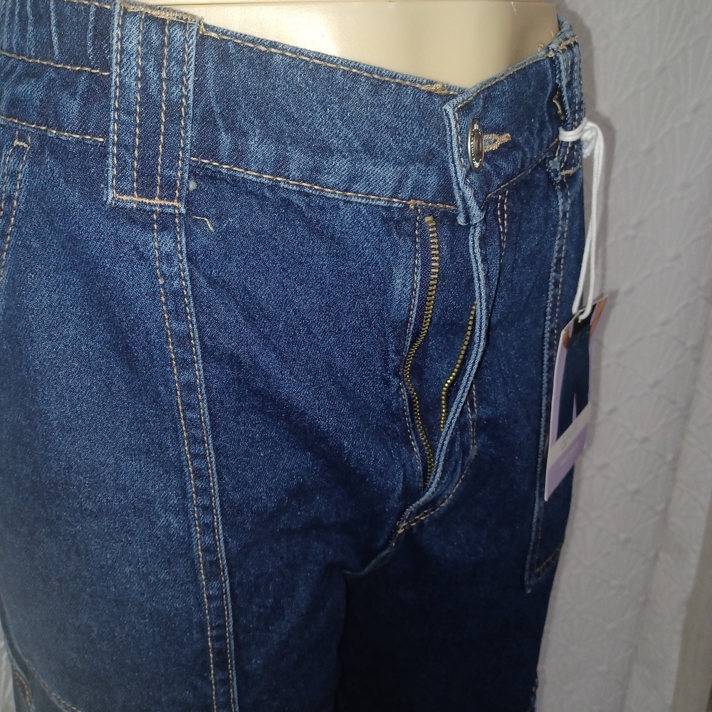 Wax Jean Collection Women New Size L Classic Blue Denim Pants - Picture 4 of 16